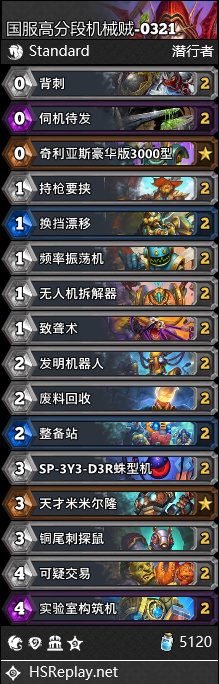 炉石传说高分机械贼卡组分享