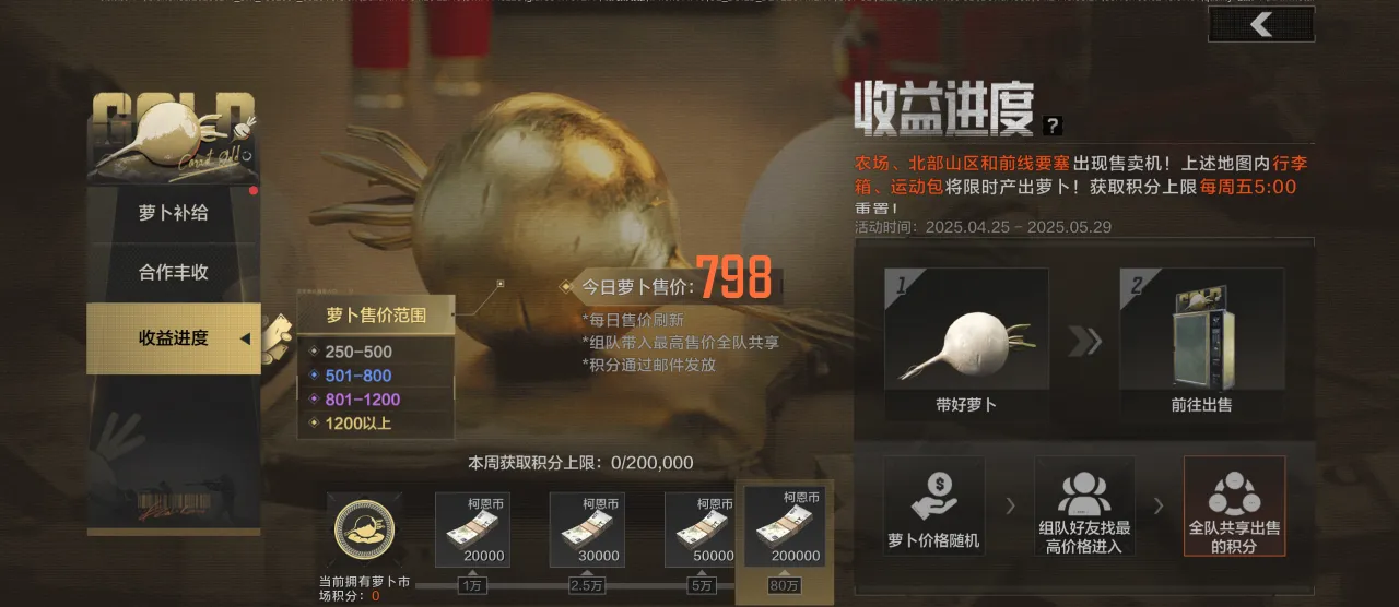 暗区突围合作丰收活动攻略分享