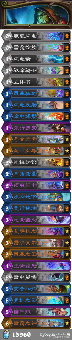 炉石传说任务过载萨卡组代码6月